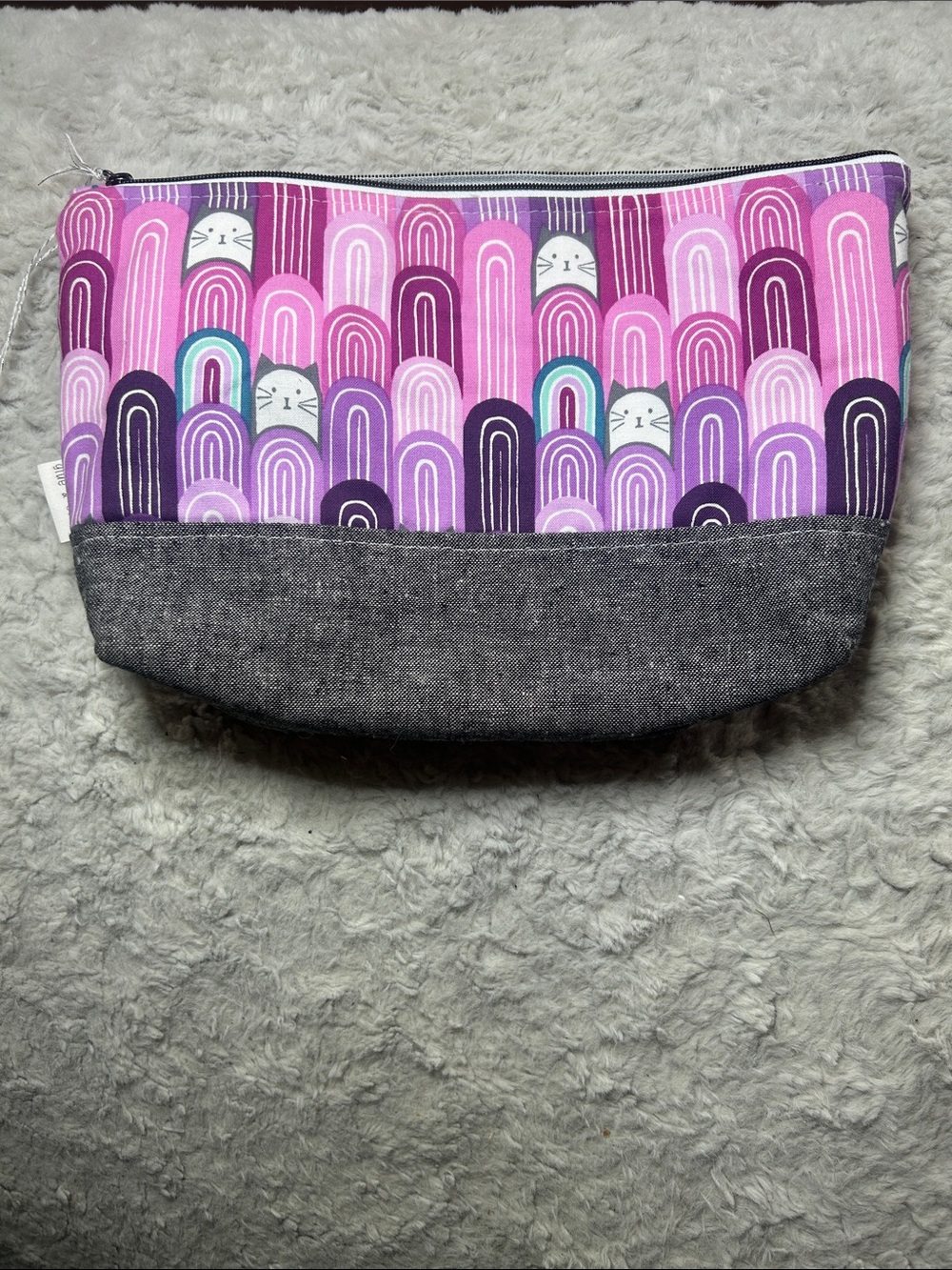 Purple Patterned Zipper Pouch - Pink & Purple